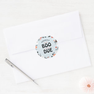 Halloween Little Boo ist fast Due Baby Boy Dusche Runder Aufkleber