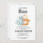 Halloween Little Boo ist fast Due Baby Dusche Einladung (Vorderseite)
