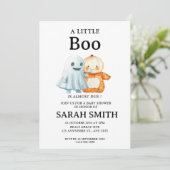 Halloween Little Boo ist fast Due Baby Dusche Einladung (Stehend Vorderseite)