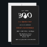 Halloween Little boo Niedlich Ghost Kids 1. Geburt Einladung<br><div class="desc">Schwarz-Weiß niedliche Geister Spooky eine 1. Geburtstag Party Einladung.</div>