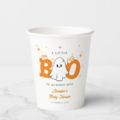 Halloween Little Boo Niedlich Neutral Baby Dusche Pappbecher (Rückseite)