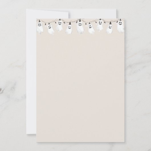 Halloween Little Boo Niedlich Pumpkin Baby Shower Einladung (Rückseite)