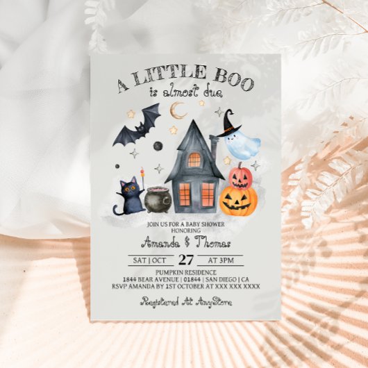 Halloween Little Boo Pumpkin Baby Shower Einladung