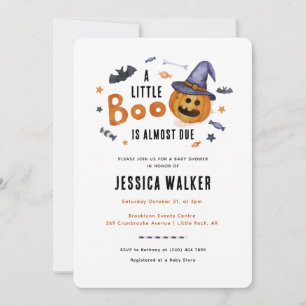 Halloween Little Boo Pumpkin Baby Shower Einladung