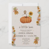 Halloween Little Boo Pumpkin Niedliche Fall Baby D Einladung (Vorderseite)