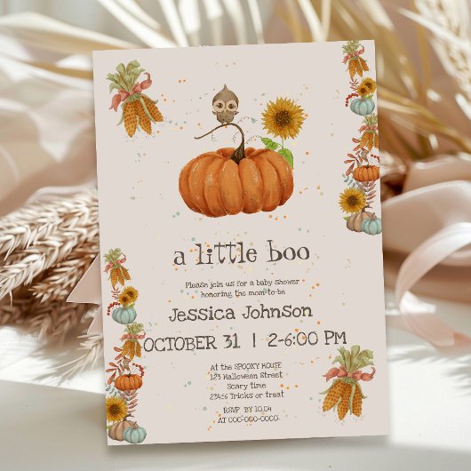 Halloween Little Boo Pumpkin Niedliche Fall Baby D Einladung