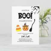 Halloween Little Boo Punkin Kinderdusche Einladung (Stehend Vorderseite)