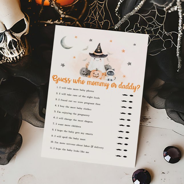 Halloween Little Boo Rate mal, wer ist Mami oder P (Gender Neutral Ghost Baby Shower Guess Who Mommy or Daddy Game)