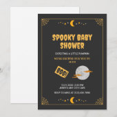 Halloween Little Boo Spooky Black Baby Dusche Einladung (Vorne/Hinten)
