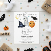 Halloween Little Boo Watercolor Babydusche