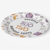 Halloween Little Boo wird zwei 2. Geburtstag Pappteller (Schrägansicht)
