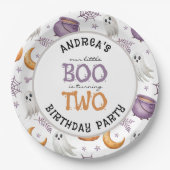 Halloween Little Boo wird zwei 2. Geburtstag Pappteller (Vorderseite)