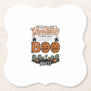 Halloween Little Boo Yah Süße Gruselige Vektorgest Untersetzer