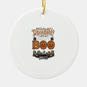 Halloween Little Boo Yah Süßer Gruseliger Vektor-D Keramik Ornament