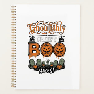 Halloween Little Boo Yah Süßer Gruseliger Vektorde Planer