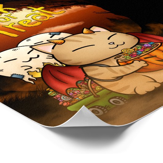 Halloween Little Devil Cat Poster (Ecke)