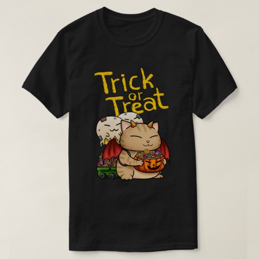 Halloween Little Devil Cat T-Shirt (Design vorne)