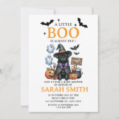 Halloween Little Dog Boo ist fast Due Baby Dusche Einladung (Vorderseite)