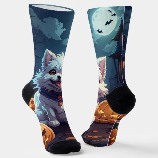 Halloween little doggy socken (Gewinkelt)