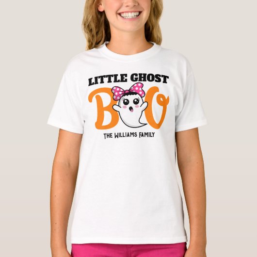 Halloween Little Ghost Boo Boy Family Matching T-Shirt (Vorderseite)