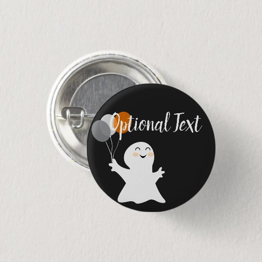 Halloween Little Ghost mit Balloons Button (Vorne & Hinten)
