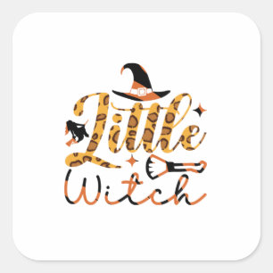 Halloween Little Hexe Geburtstag Quadratischer Aufkleber