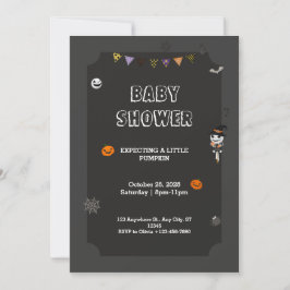 Halloween Little Kürbis Spooky Black Baby Dusche Einladung