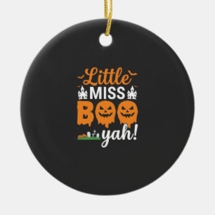 Halloween Little Miss Boo Yah Kürbisdesign_1 Keramik Ornament