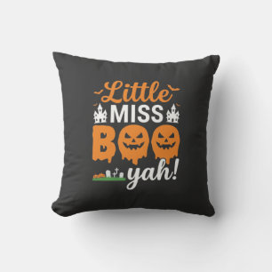 Halloween Little Miss Boo Yah Kürbisdesign_1 Kissen