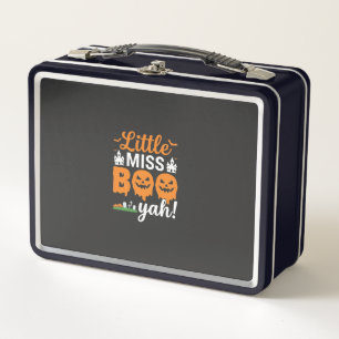Halloween Little Miss Boo Yah Kürbisdesign_1 Metall Brotdose