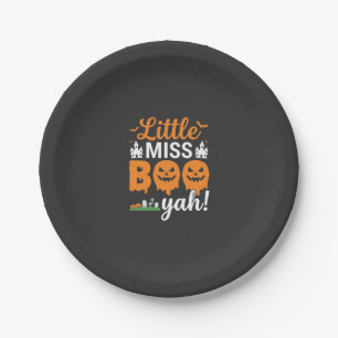 Halloween Little Miss Boo Yah Kürbisdesign_1 Pappteller