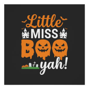 Halloween Little Miss Boo Yah Kürbisdesign_1 Poster