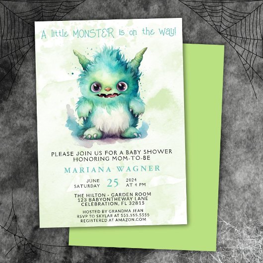 Halloween Little Monster Boy Baby Shower Einladung