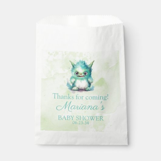 Halloween Little Monster Boy Baby Shower Geschenktütchen (Vorderseite)
