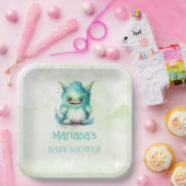 Halloween Little Monster Boy Baby Shower Pappteller (Party)