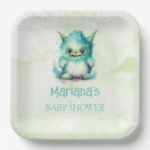 Halloween Little Monster Boy Baby Shower Pappteller (Vorderseite)
