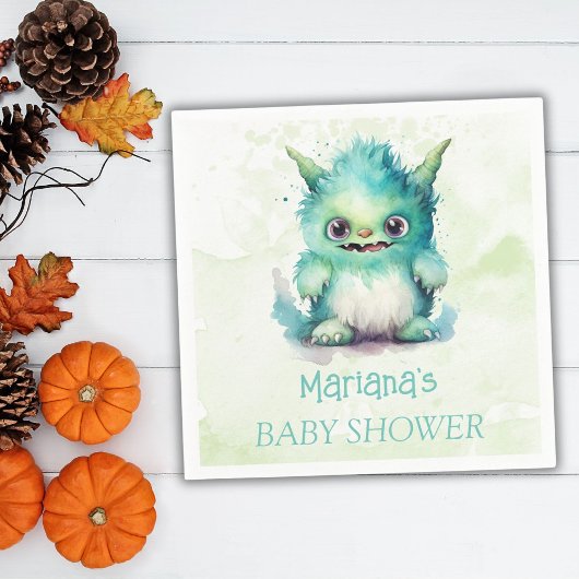 Halloween Little Monster Boy Baby Shower Serviette