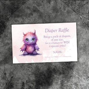 Halloween Little Monster Girl Diaper Raffle Ticket Begleitkarte