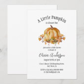 Halloween Little Pumpkin Baby Shower Einladung (Vorne/Hinten)