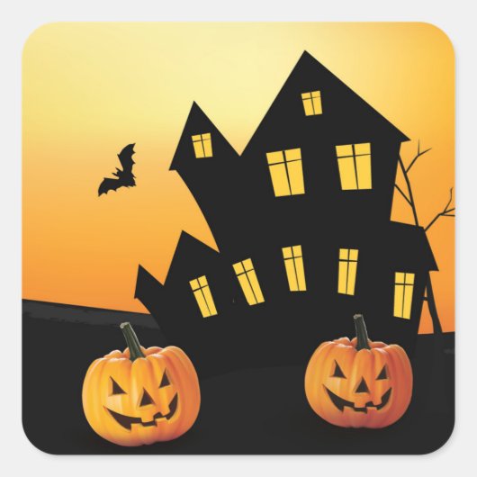 Halloween Little Pumpkin Square Sticker (Vorderseite)