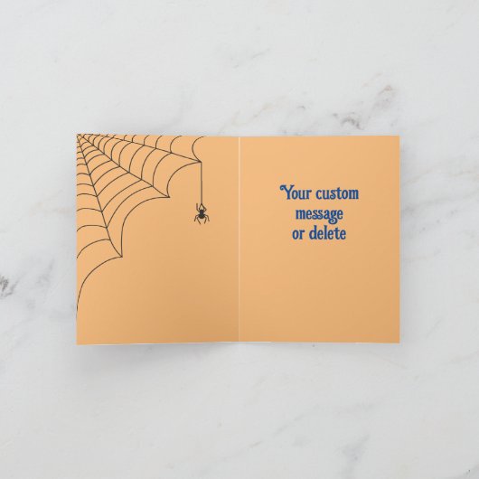 Halloween Little Skeleton Bats Trick oder Trete Karte (Innenseite)