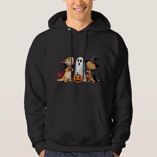 Halloween Lizard Trio in Kostümen Hoodie (Vorderseite)