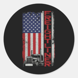 Halloween LKW-Fahrer Putsch Vintagen USA Ame Runder Aufkleber