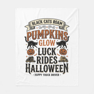 Halloween-LKW-Fahrer-Shirt mit schwarzen Katzen un Fleecedecke