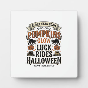 Halloween-LKW-Fahrer-Shirt mit schwarzen Katzen un Fotoplatte