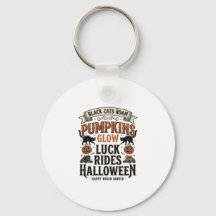 Halloween-LKW-Fahrer-Shirt mit schwarzen Katzen un Schlüsselanhänger