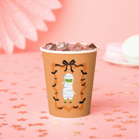Halloween Llama Mummy Pappbecher (Insitu)