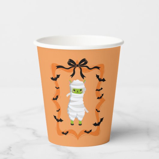 Halloween Llama Mummy Pappbecher (Vorderseite)