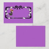 Halloween Llama Wearing Witch Hat Purple Platzkarte (Vorne/Hinten)