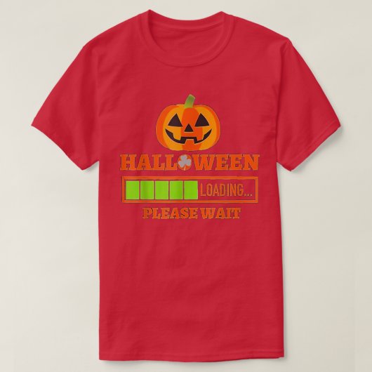 Halloween Loading Bitte warten Pumpkin T - Shirt (Design vorne)